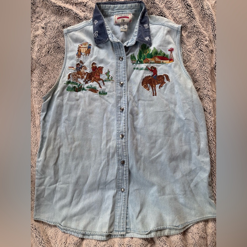 Vintage Western Embroidered Tank